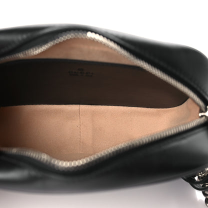 Gucci Calfskin Matelasse Aria Mini GG Marmont Chain Shoulder Bag Black 5 of 8