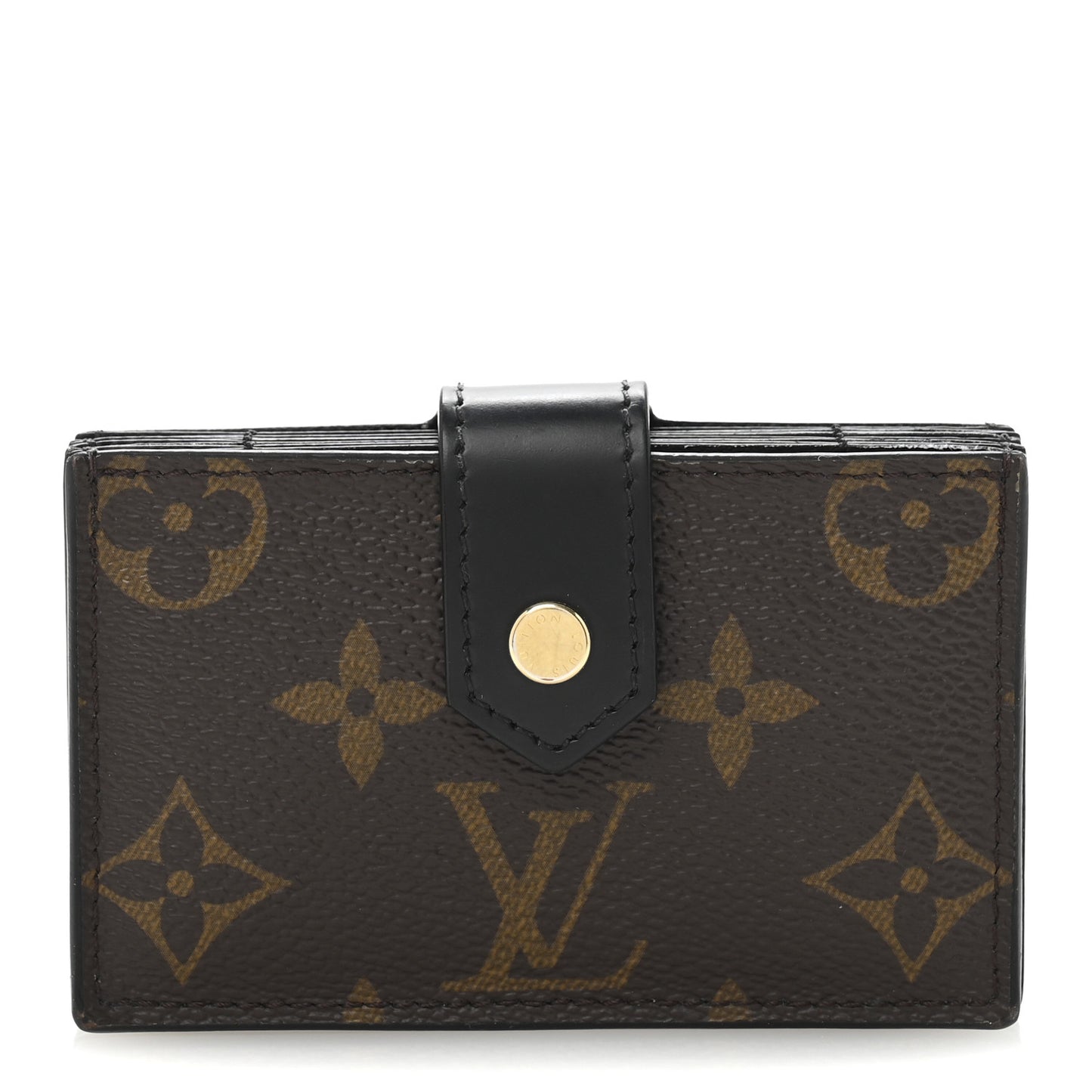 Monogram Gusset Card Holder Black