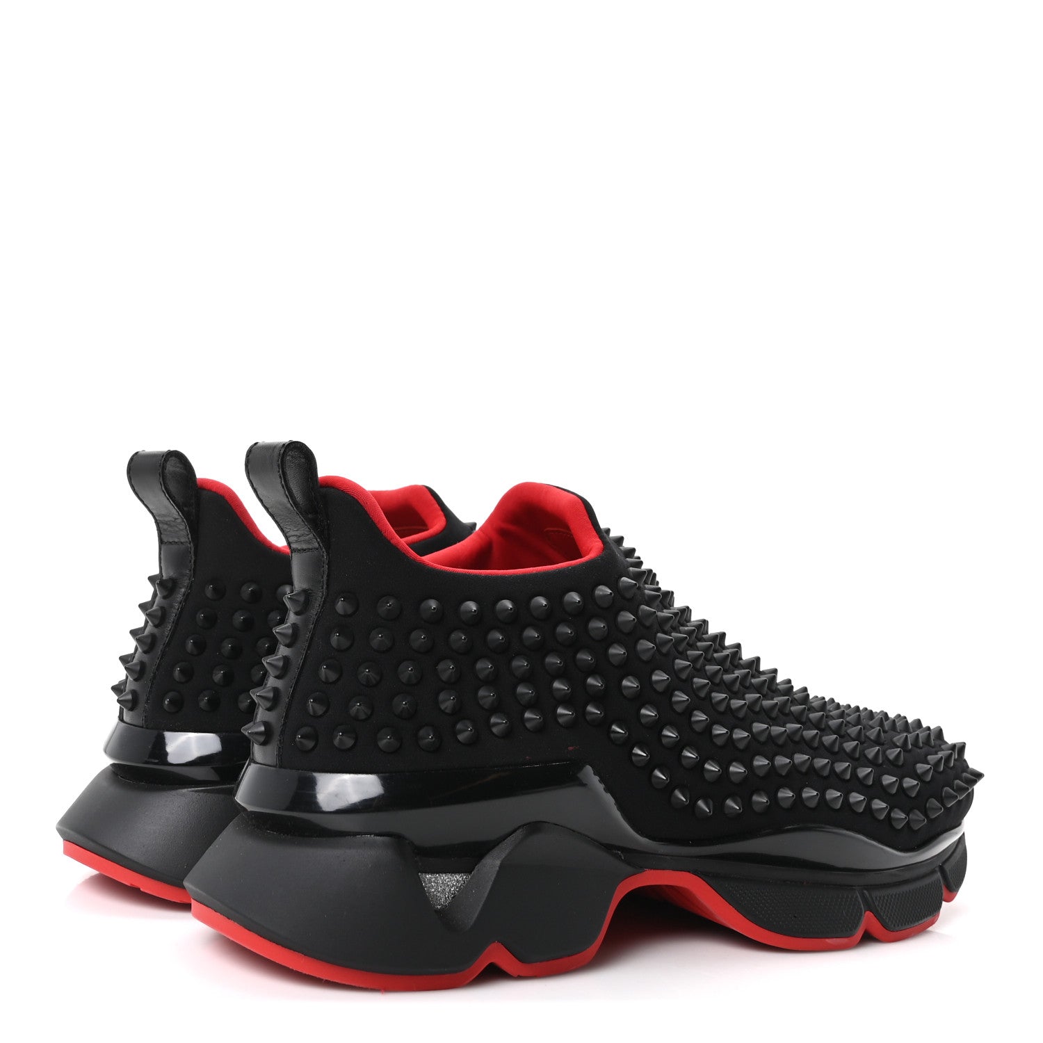 Christian Louboutin Neoprene Spike Sock Flat Sneakers 40.5 Black 5 of 9