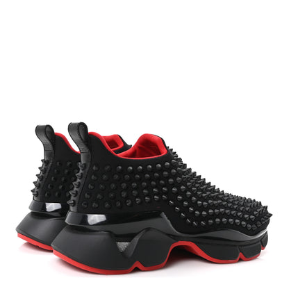 Christian Louboutin Neoprene Spike Sock Flat Sneakers 40.5 Black 5 of 9