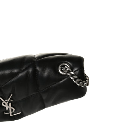 Saint Laurent Lambskin Quilted Toy Loulou Puffer Monogram Chain Satchel Black 17 of 17