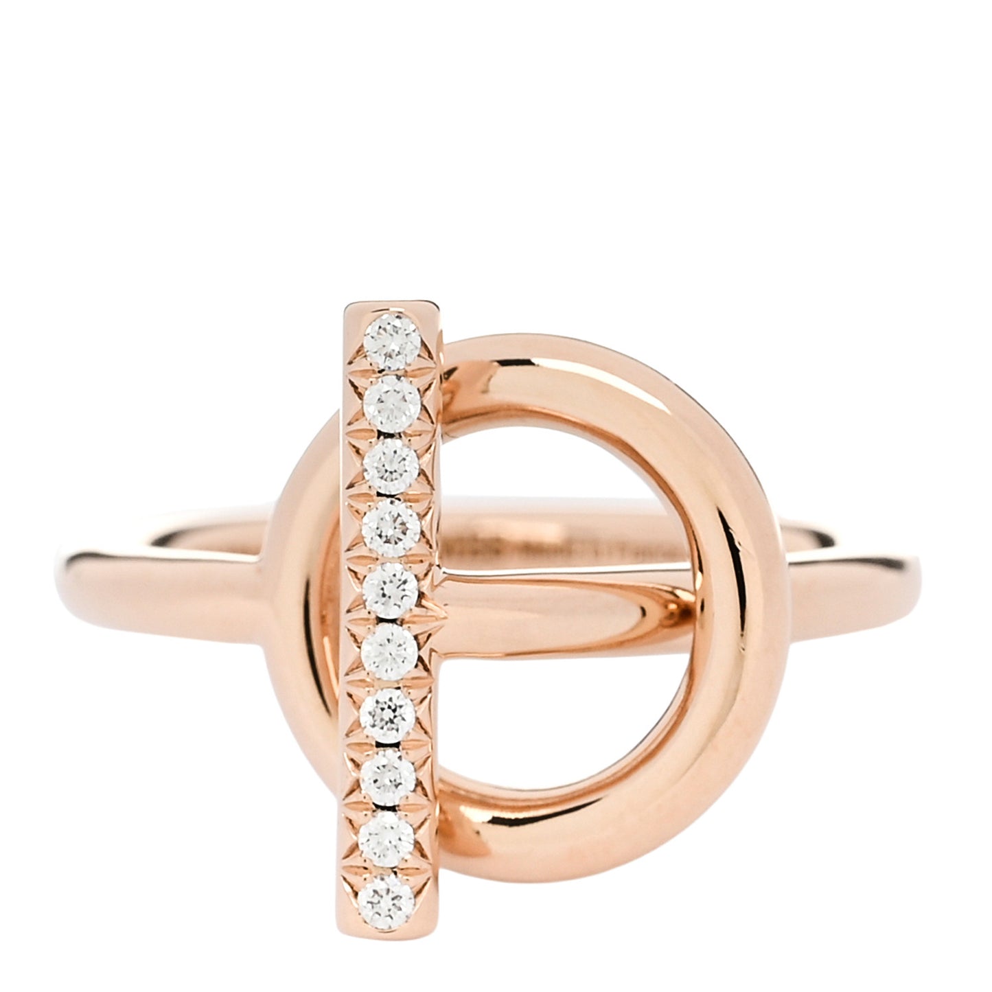18K Rose Gold Diamond PM Echappee Ring 49 5