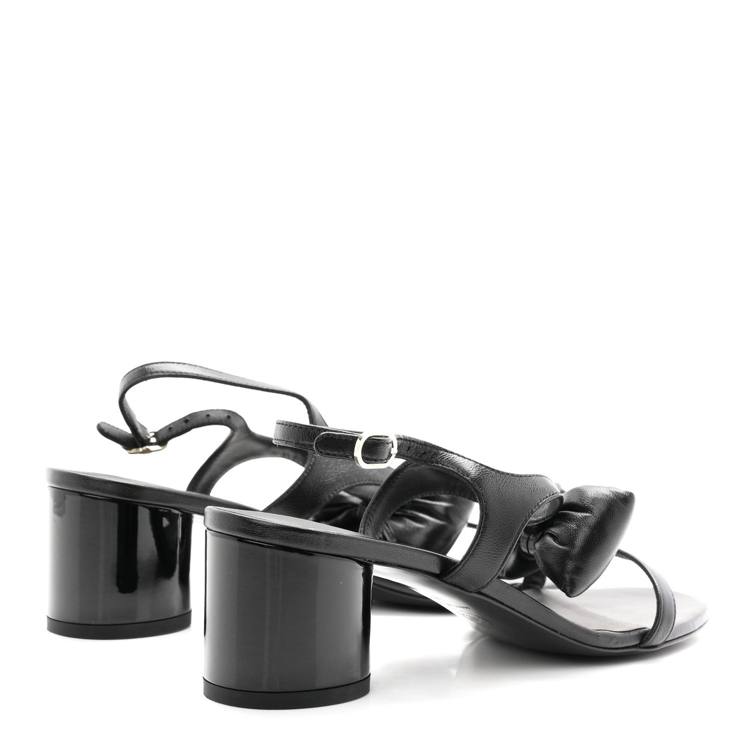 Chanel Lambskin CC Bow 55mm Sandals 38.5 Black 5 of 10