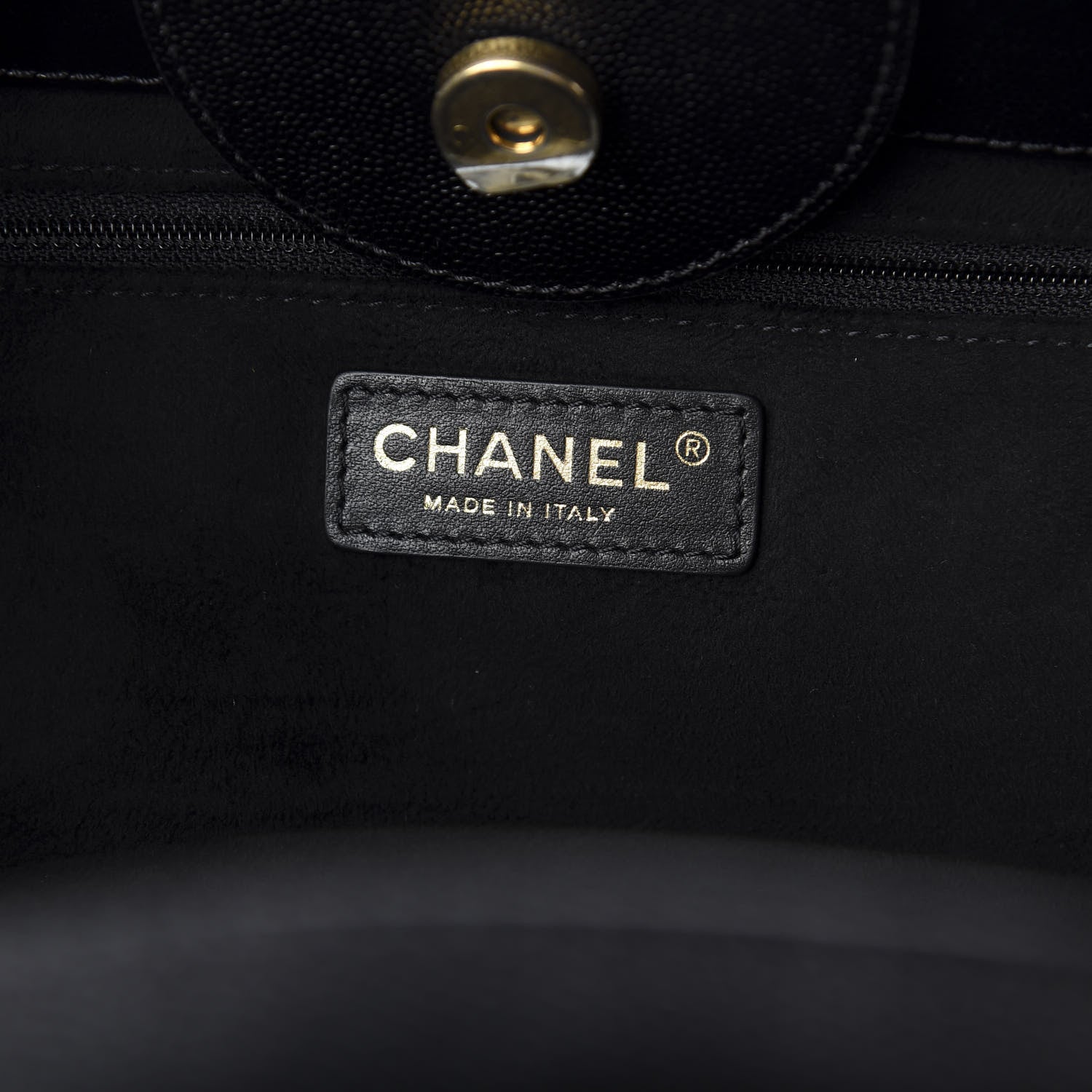 Chanel Caviar Medium Studded Deauville Tote Black 7 of 9