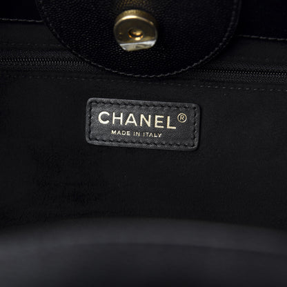Chanel Caviar Medium Studded Deauville Tote Black 7 of 9