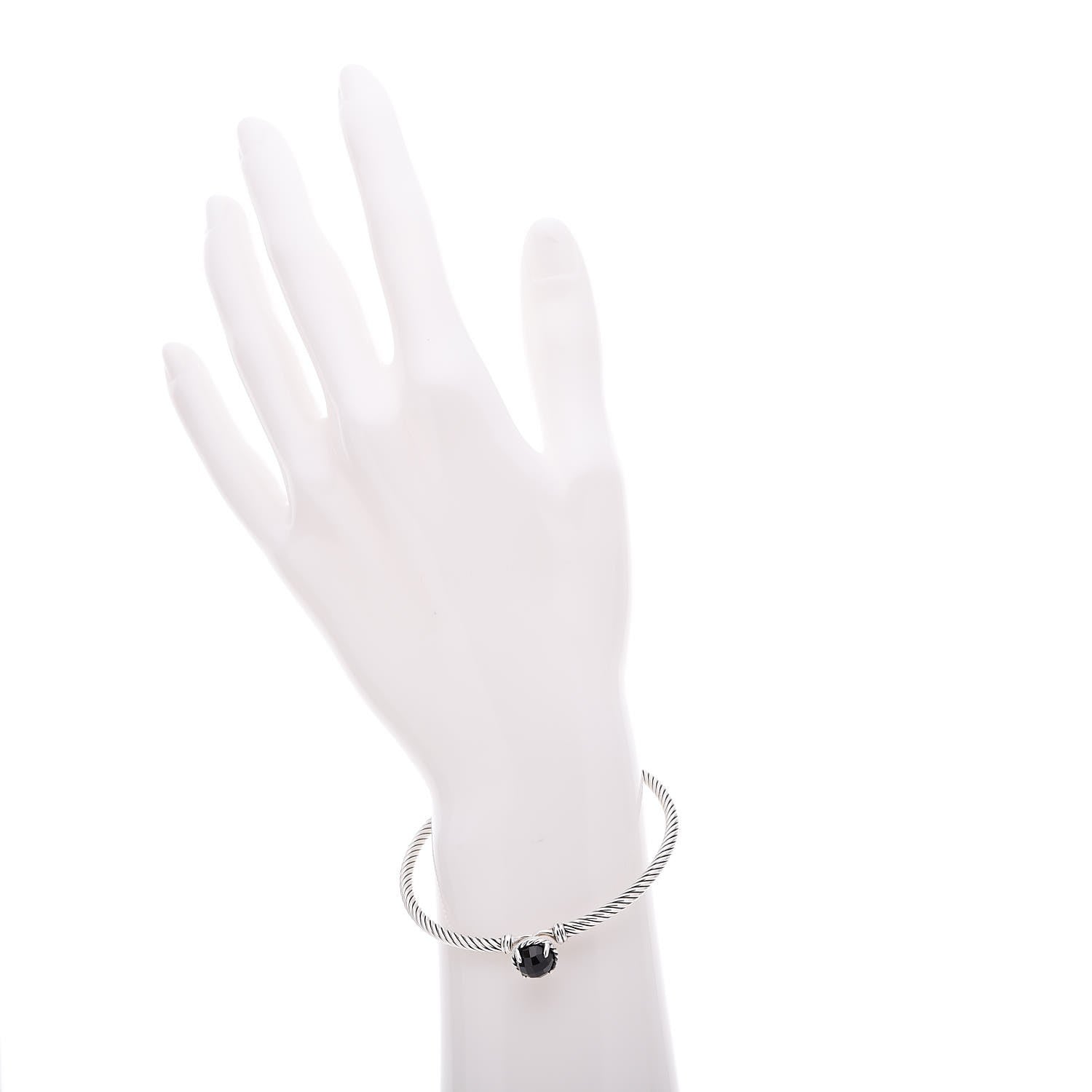 David Yurman Sterling Silver Onyx 3mm Chatelaine Bracelet 2 of 5