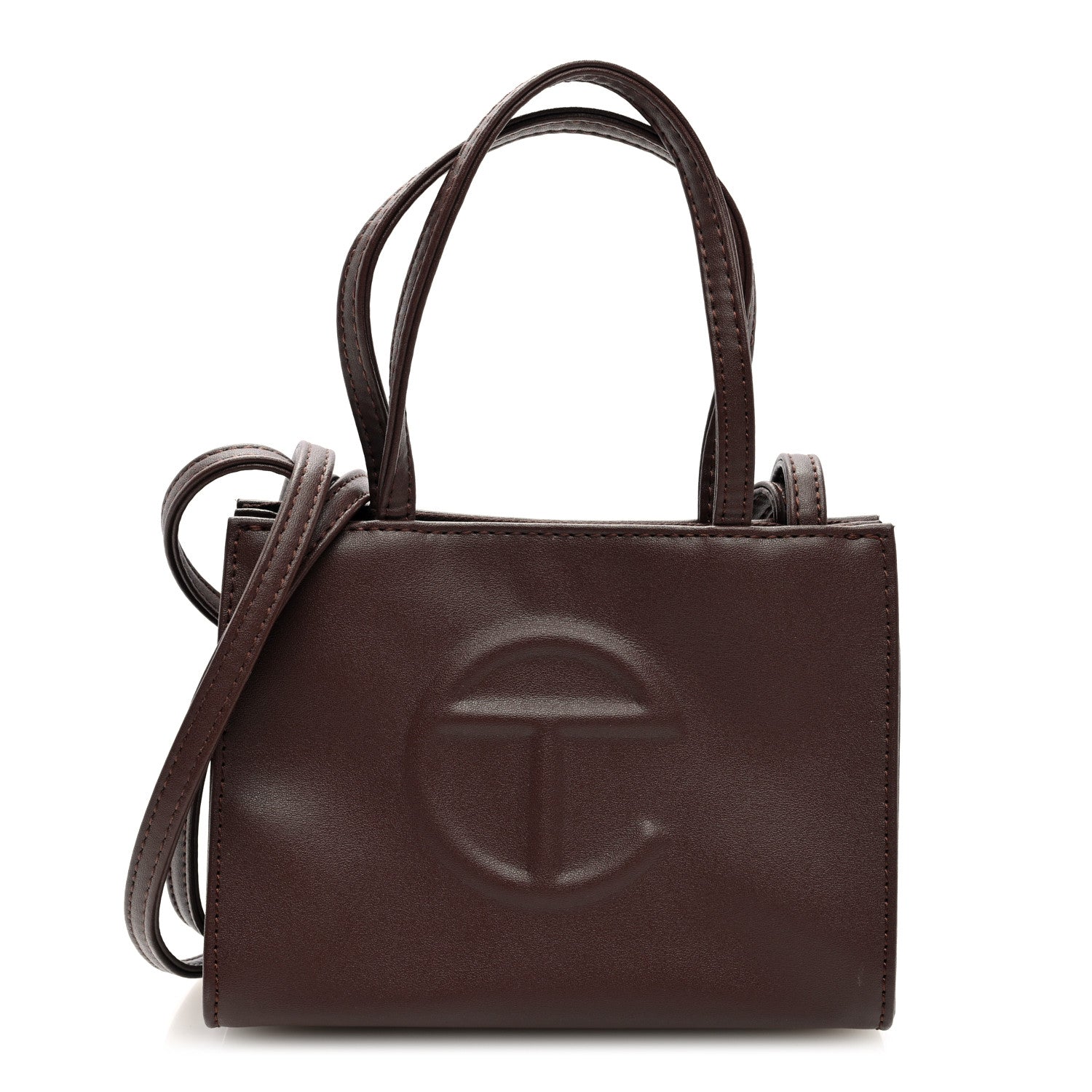 Telfar Vegan Leather Small Shopping Bag Chocolate 1 of 9