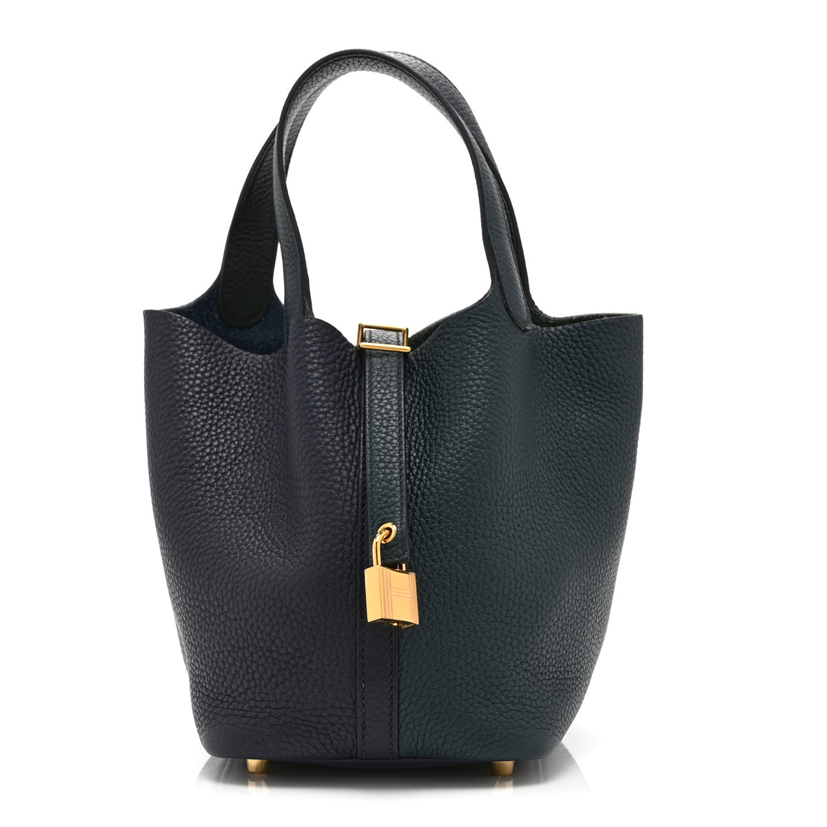 Hermes Taurillon Clemence Casaque Picotin Lock  18 PM Vert Bosphore Deep Bleu 1 of 11