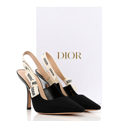 Christian Dior Technical Canvas Ribbon J'Adior Slingback 100mm Pumps 39 Black 10 of 10