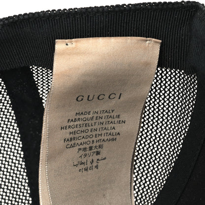 Gucci Calfskin Mesh GG Tennis Embossed Gary Baseball Hat L Black 7 of 9