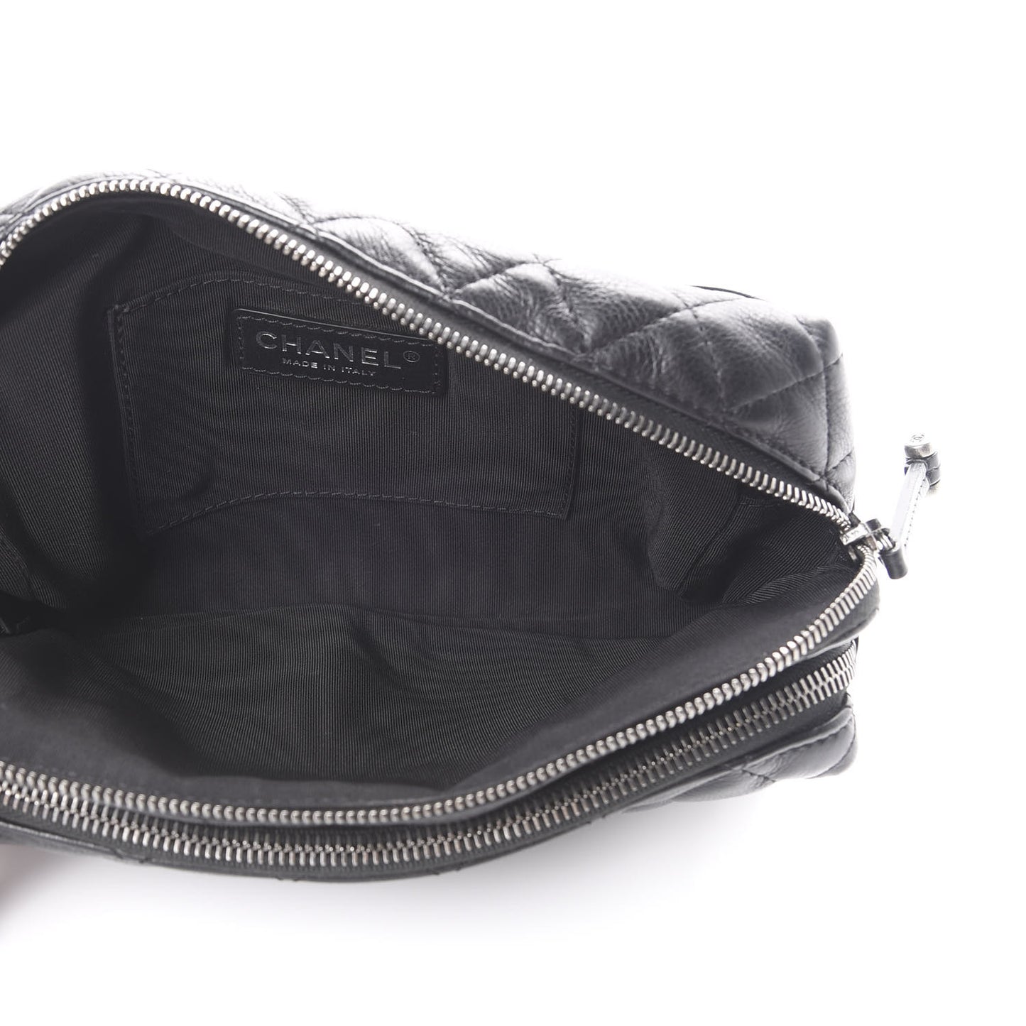 Calfskin Quilted Waist Bag Black