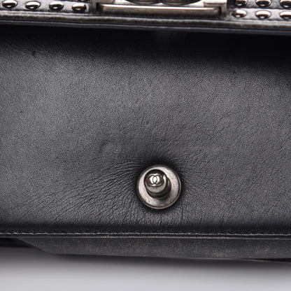 Chanel Faded Calfskin Quilted Small Studded Boy Flap Grey 14 of 14