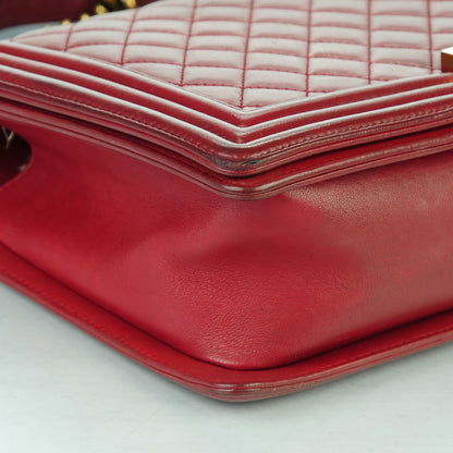 Chanel Lambskin Quilted New Medium Boy Flap Dark Red 13 of 13