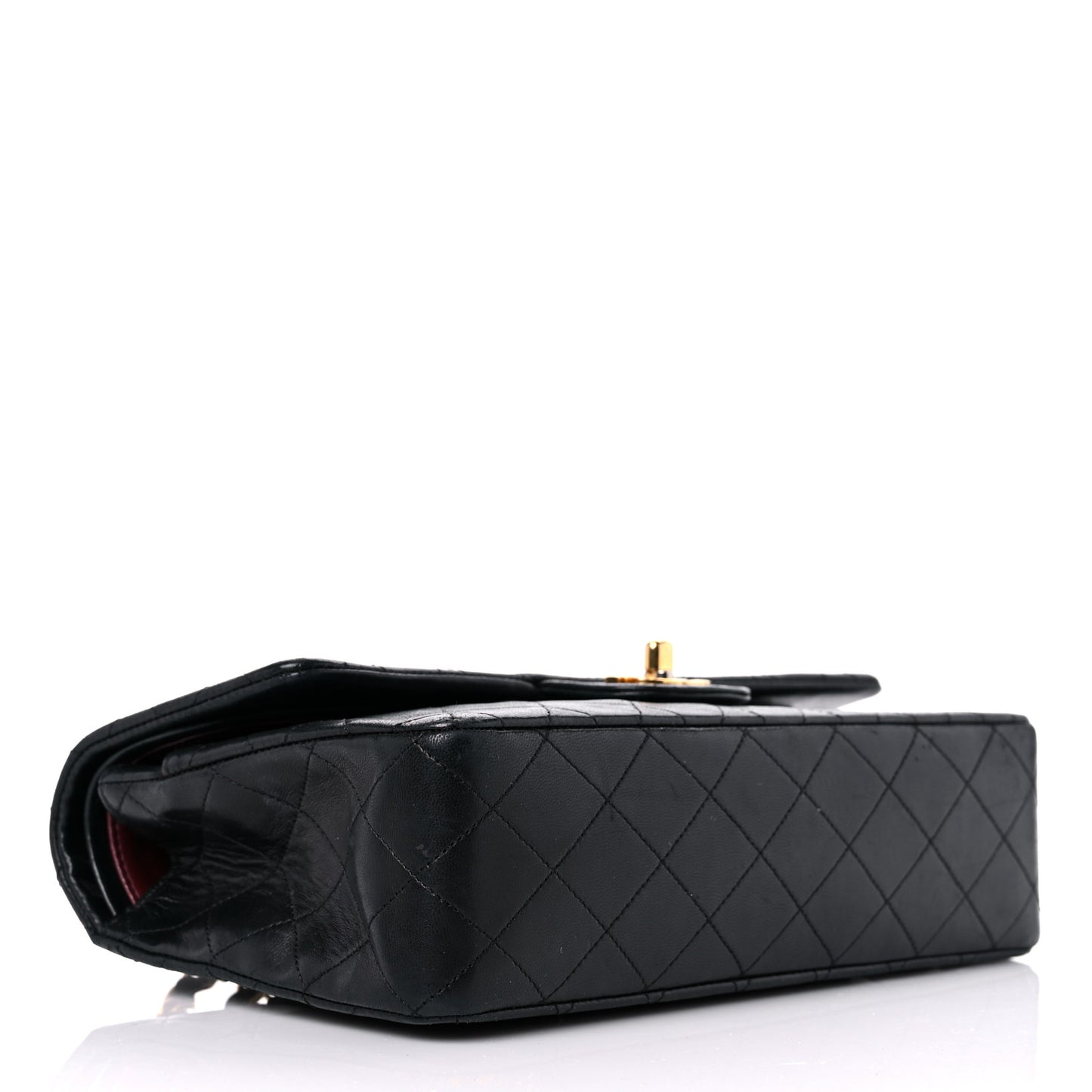 Lambskin Quilted Medium Double Flap Black