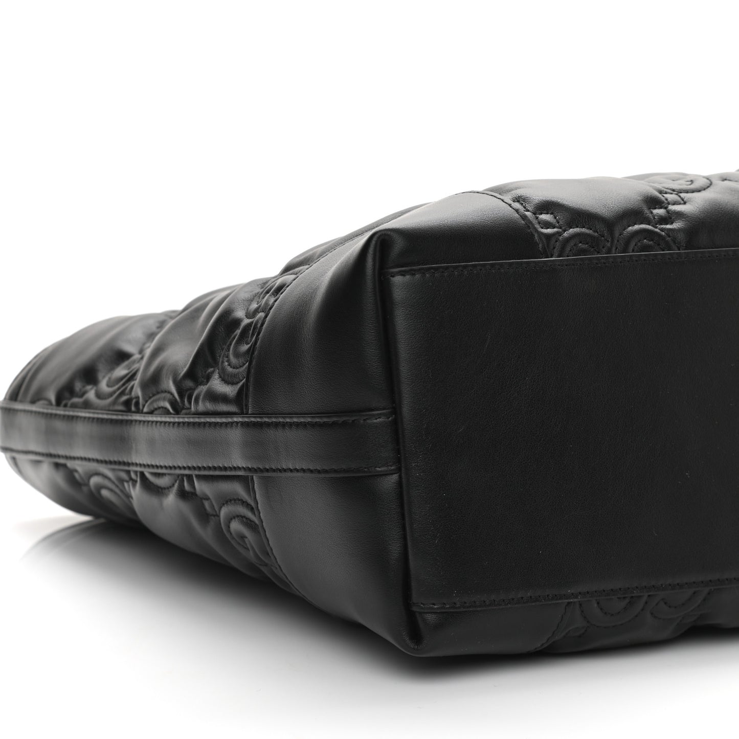 Calfskin GG Matelasse Medium Ophidia Shopping Tote Black