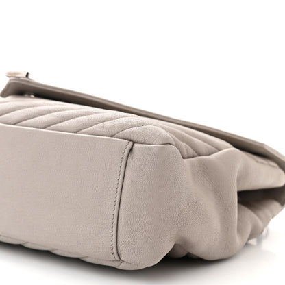 Saint Laurent Sheepskin Matelasse Large Monogram College Satchel Light Grey 10 of 13