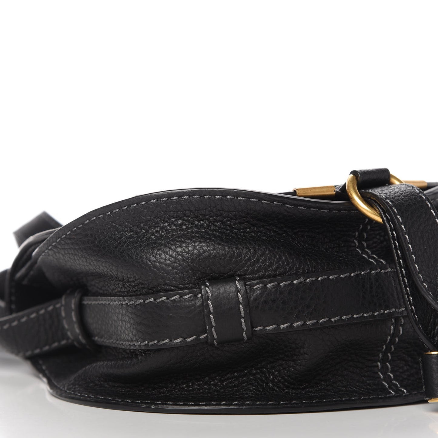 Calfskin Mini Marcie Round Crossbody Bag Black