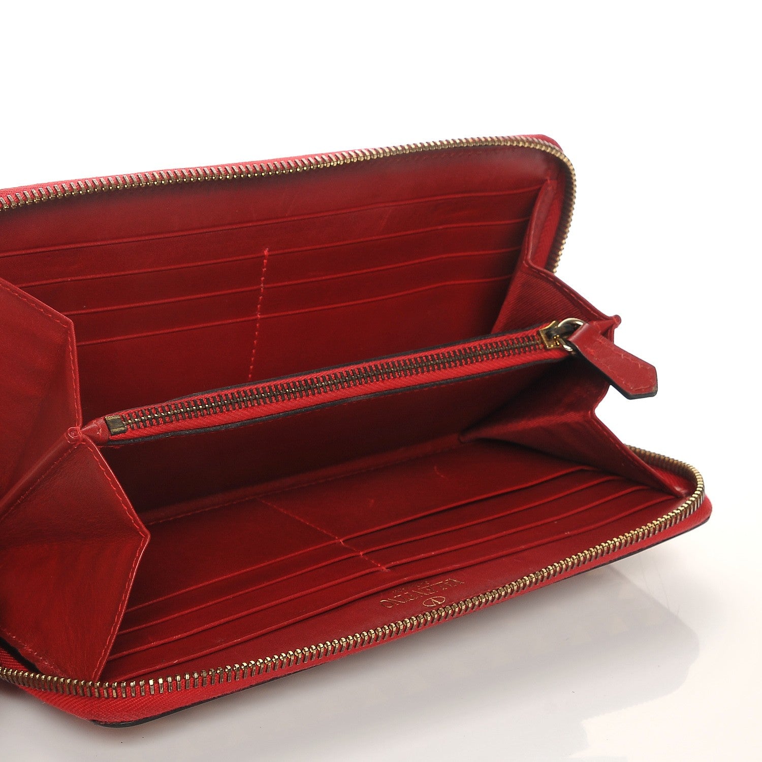 Valentino Garavani Calfskin Rockstud Zip Around Wallet Rosso Valentino 9 of 13