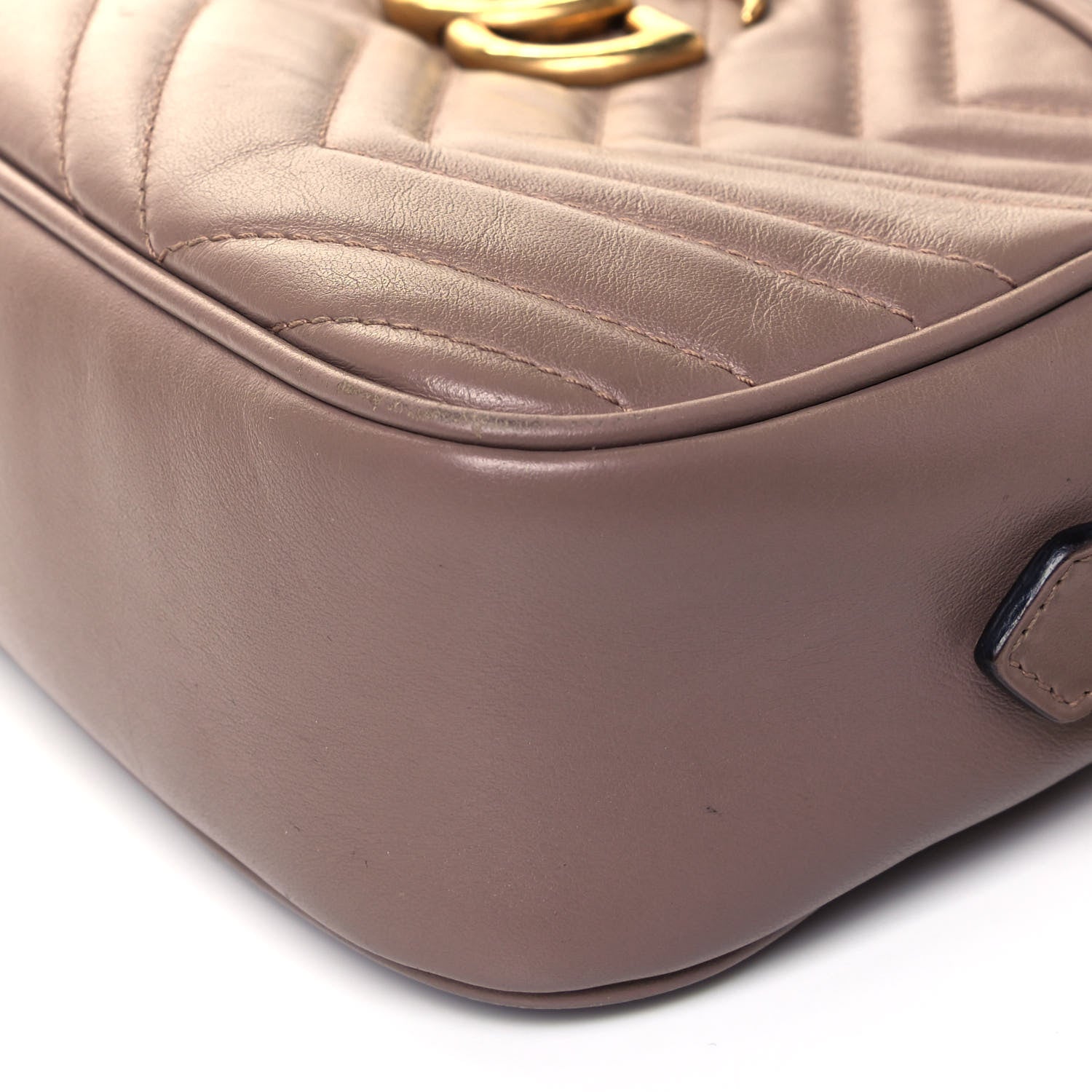Gucci Calfskin Matelasse Small GG Marmont Chain Shoulder Bag Porcelain Rose 10 of 11