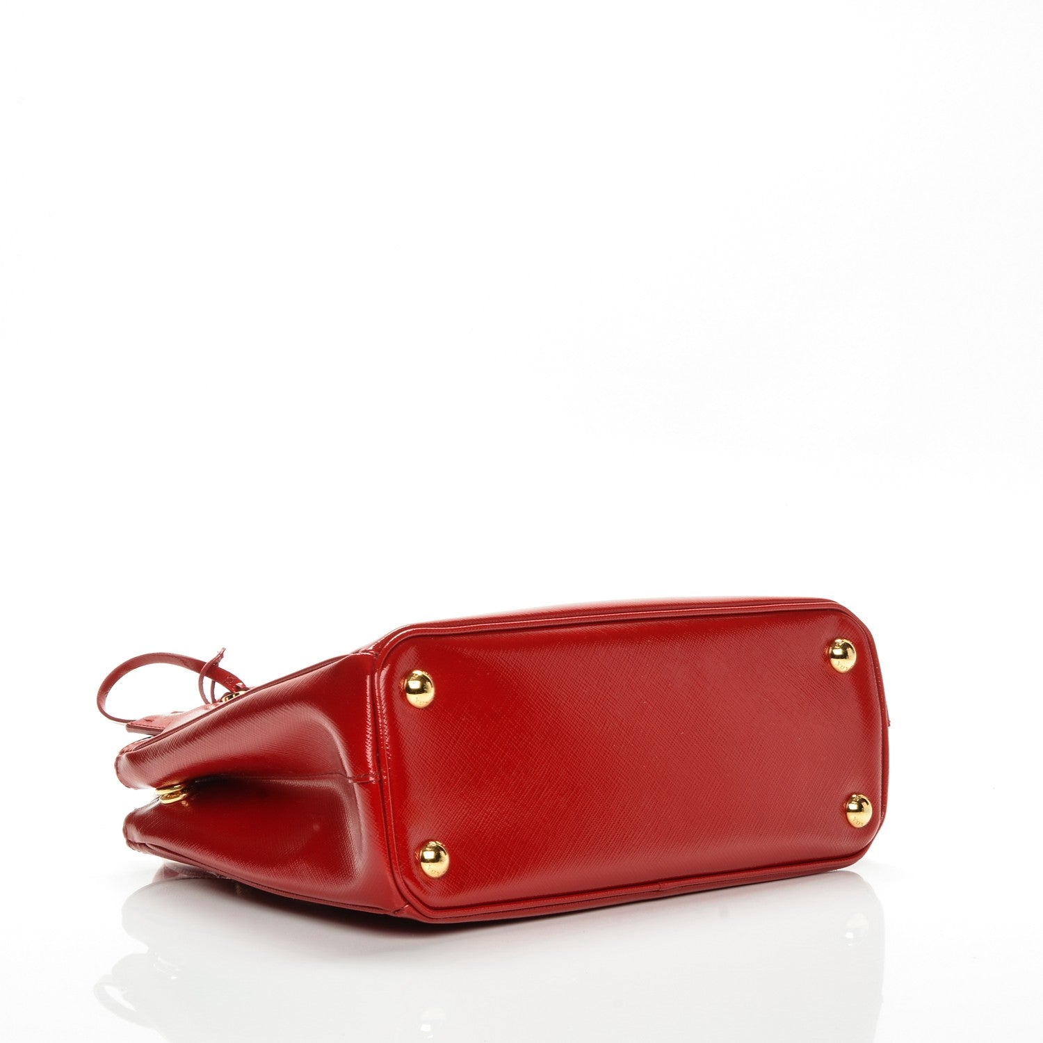 Prada Saffiano Vernice Mini Galleria Double Zip Tote Rosso 4 of 8