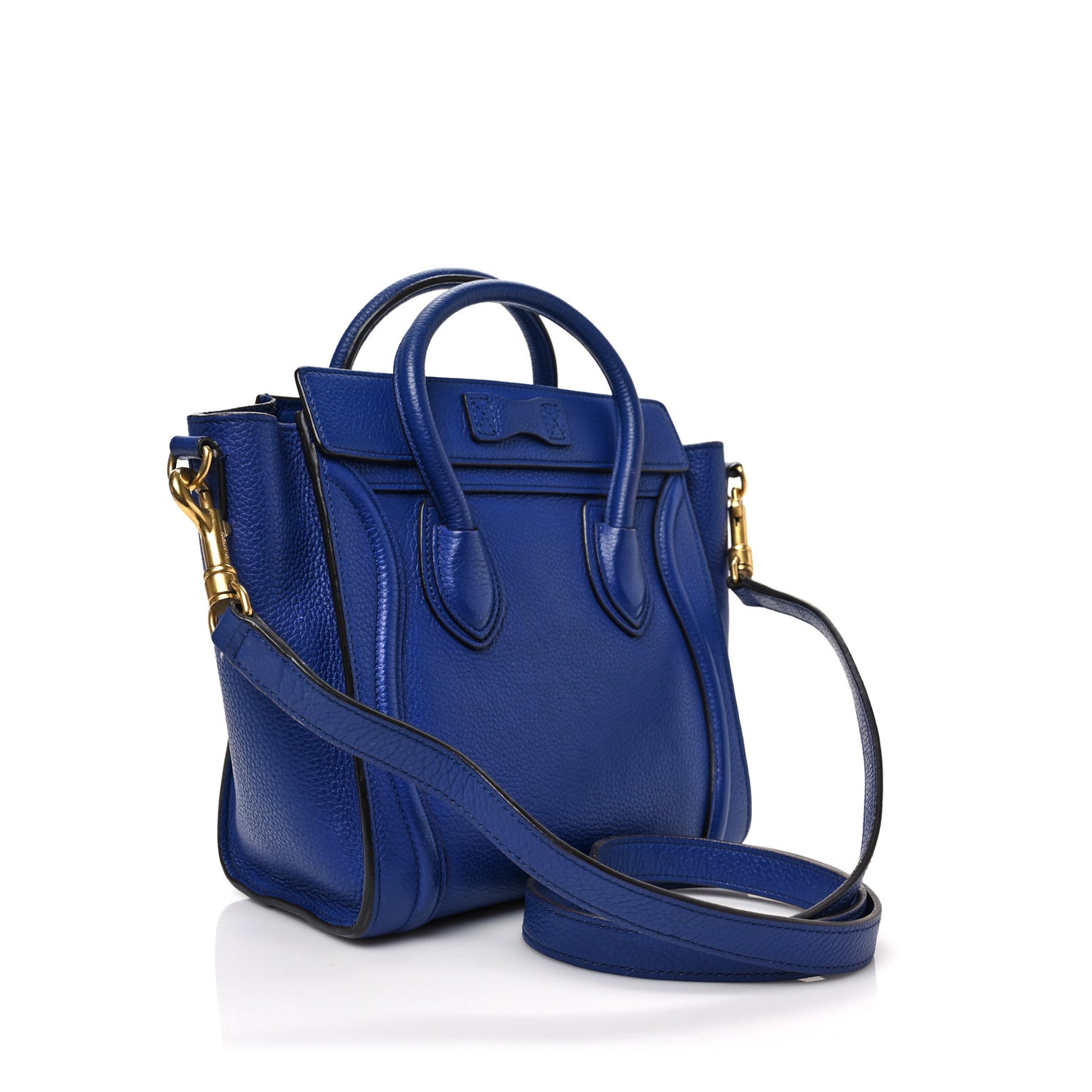 Drummed Calfskin Nano Luggage Indigo
