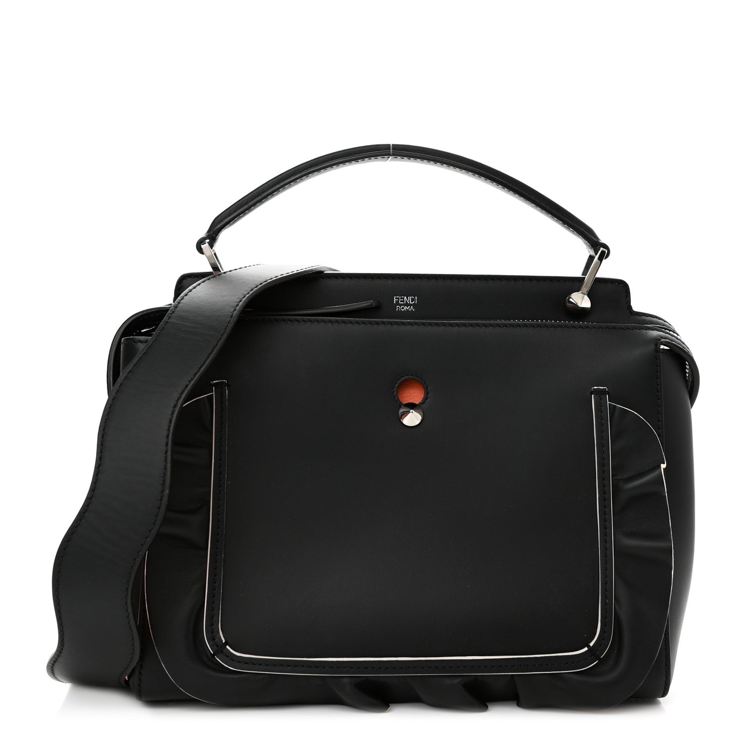 Vitello Baltico Century Dolce Waves DotCom Satchel Black Terracotta