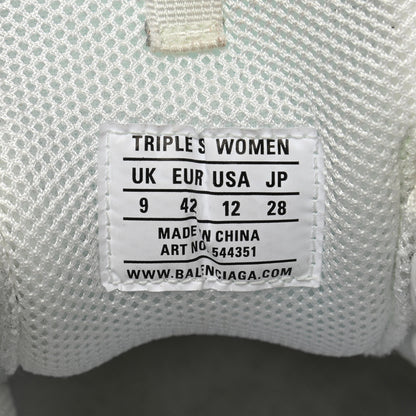 Balenciaga Fabric Mesh Clear Sole Womens Triple S Sneakers 42 White 9 of 9