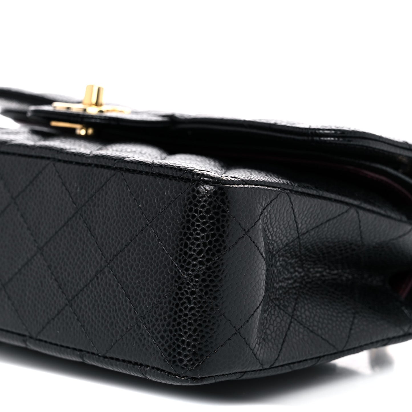 Caviar Quilted Small Double Flap Black