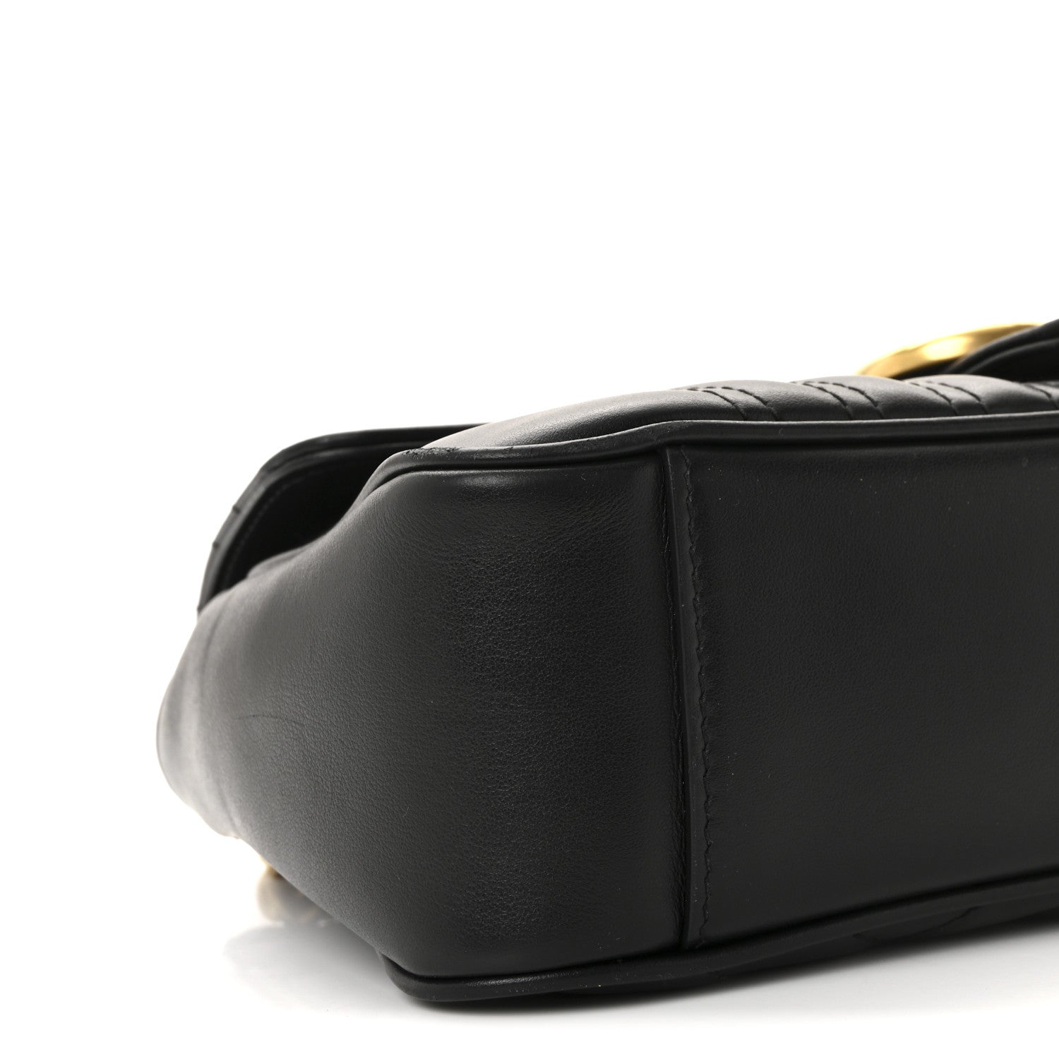 Gucci Calfskin Matelasse Small GG Marmont Shoulder Bag Black 9 of 11