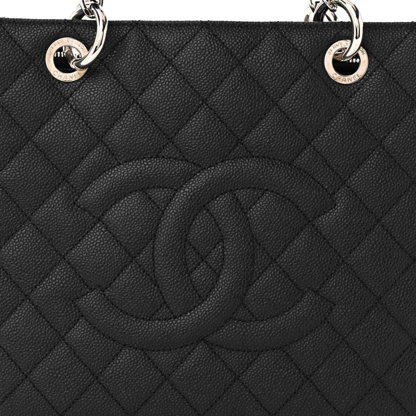 Caviar Quilted Grand Shopping Tote GST Black