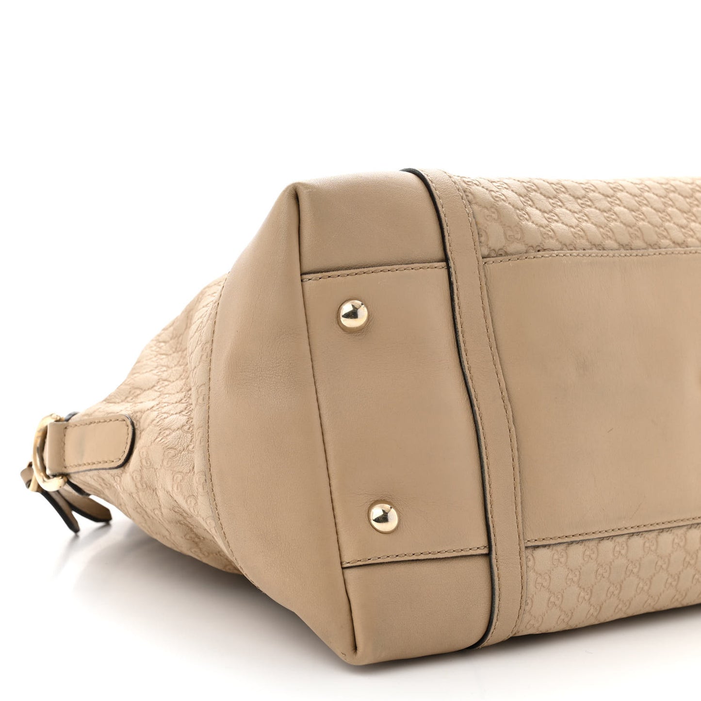 Calfskin Microguccissima Medium Nice Top Handle Dome Bag Beige