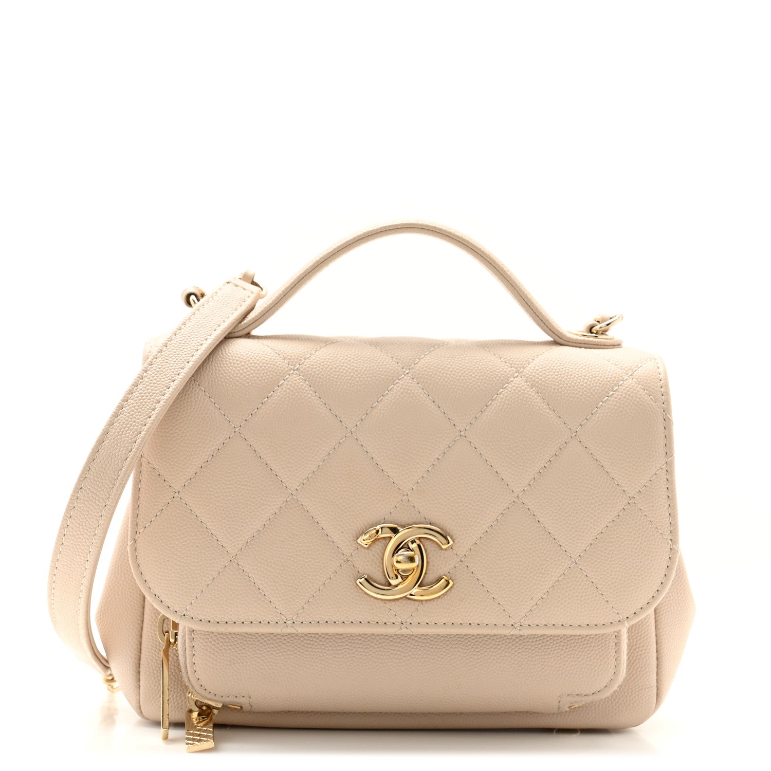Chanel Caviar Quilted Small Business Affinity Flap Beige 1 of 12