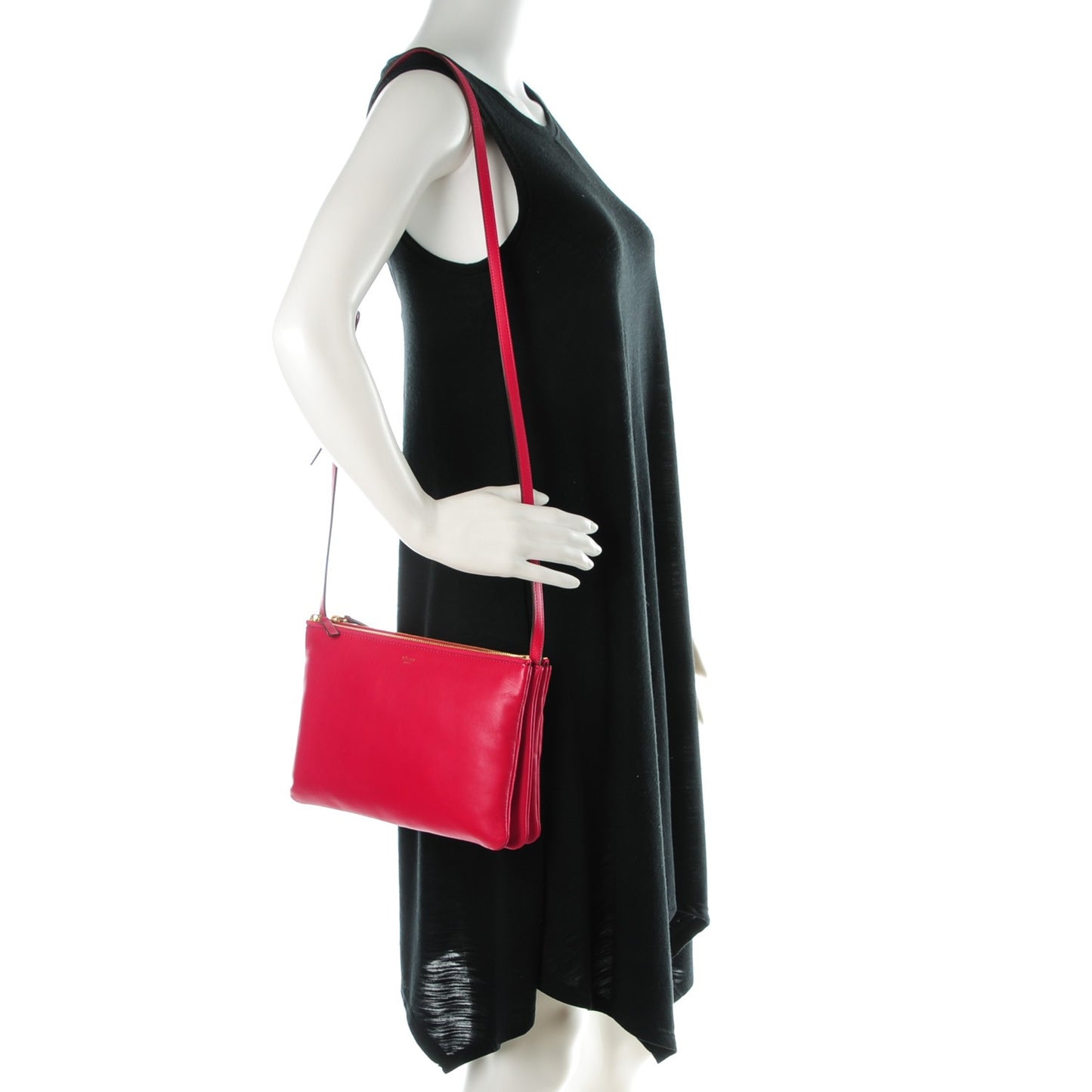 Lambskin Large Trio Crossbody Bag Fuchsia