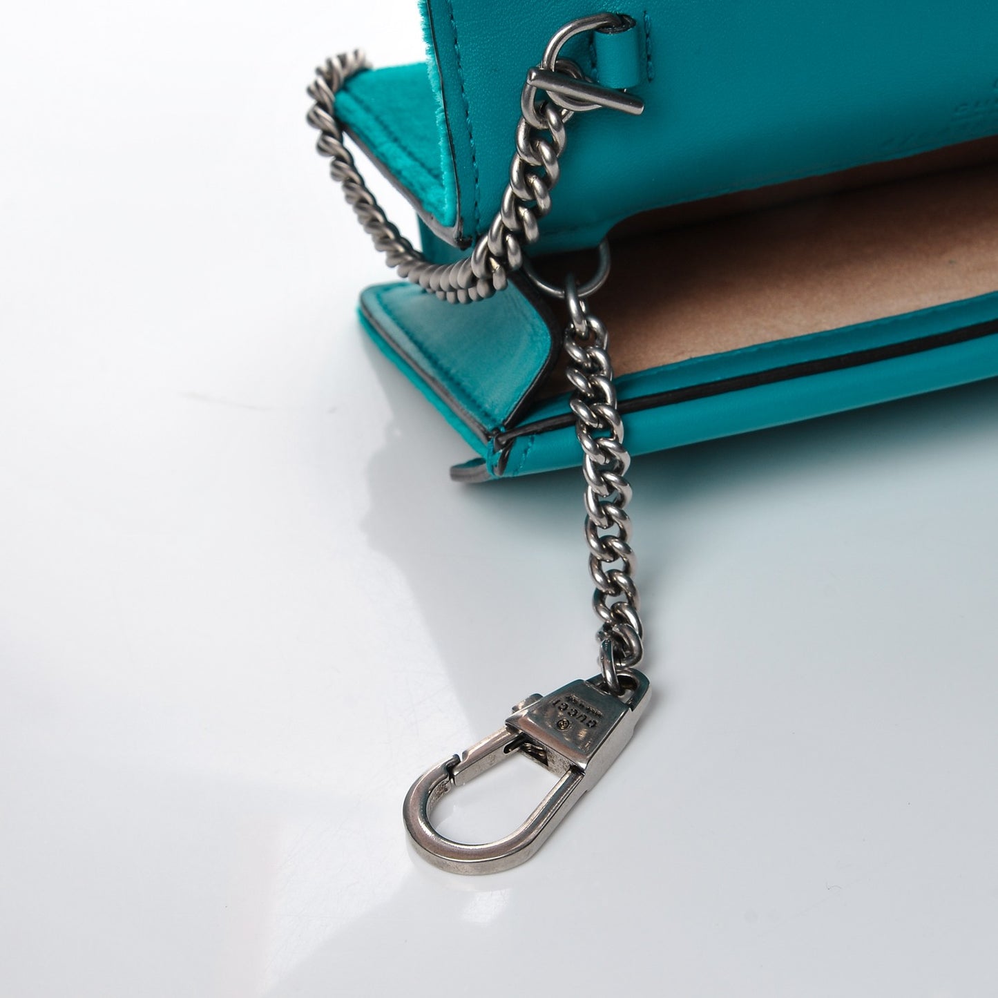 Velvet Super Mini Dionysus Shoulder Bag Pavone Cyan