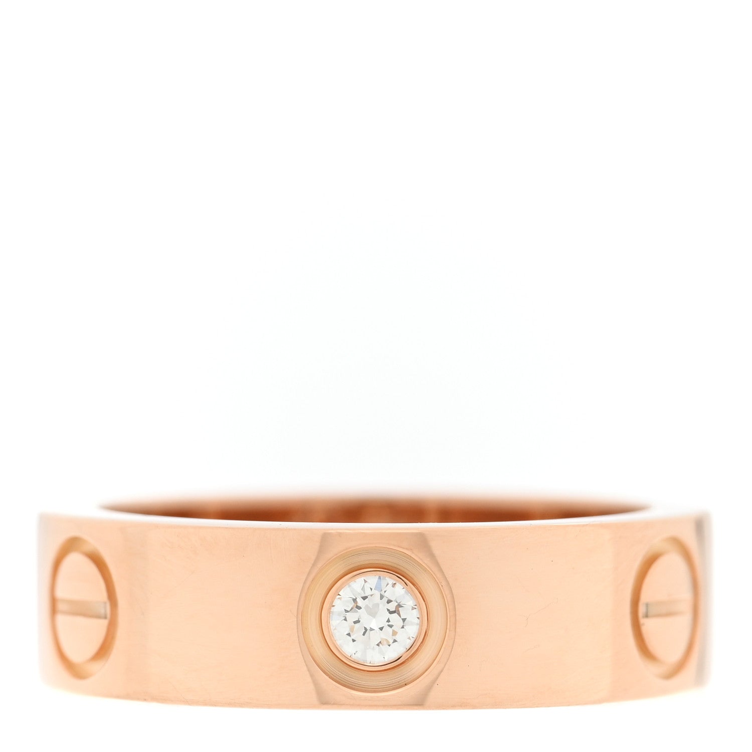 Cartier 18K Pink Gold 3 Diamond 5.5mm LOVE Ring 51 5.75 1 of 4