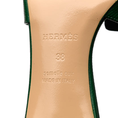 Hermes Epsom Oasis Sandals 38 Vert Cactus 7 of 9