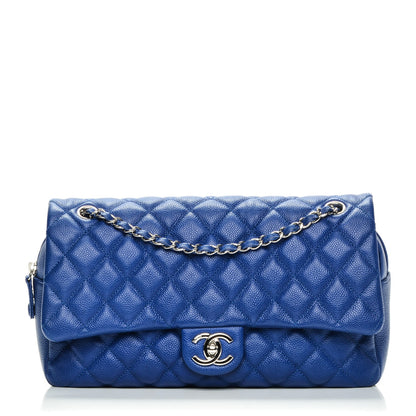 Chanel Caviar Quilted Jumbo Easy Flap Blue 1 of 7