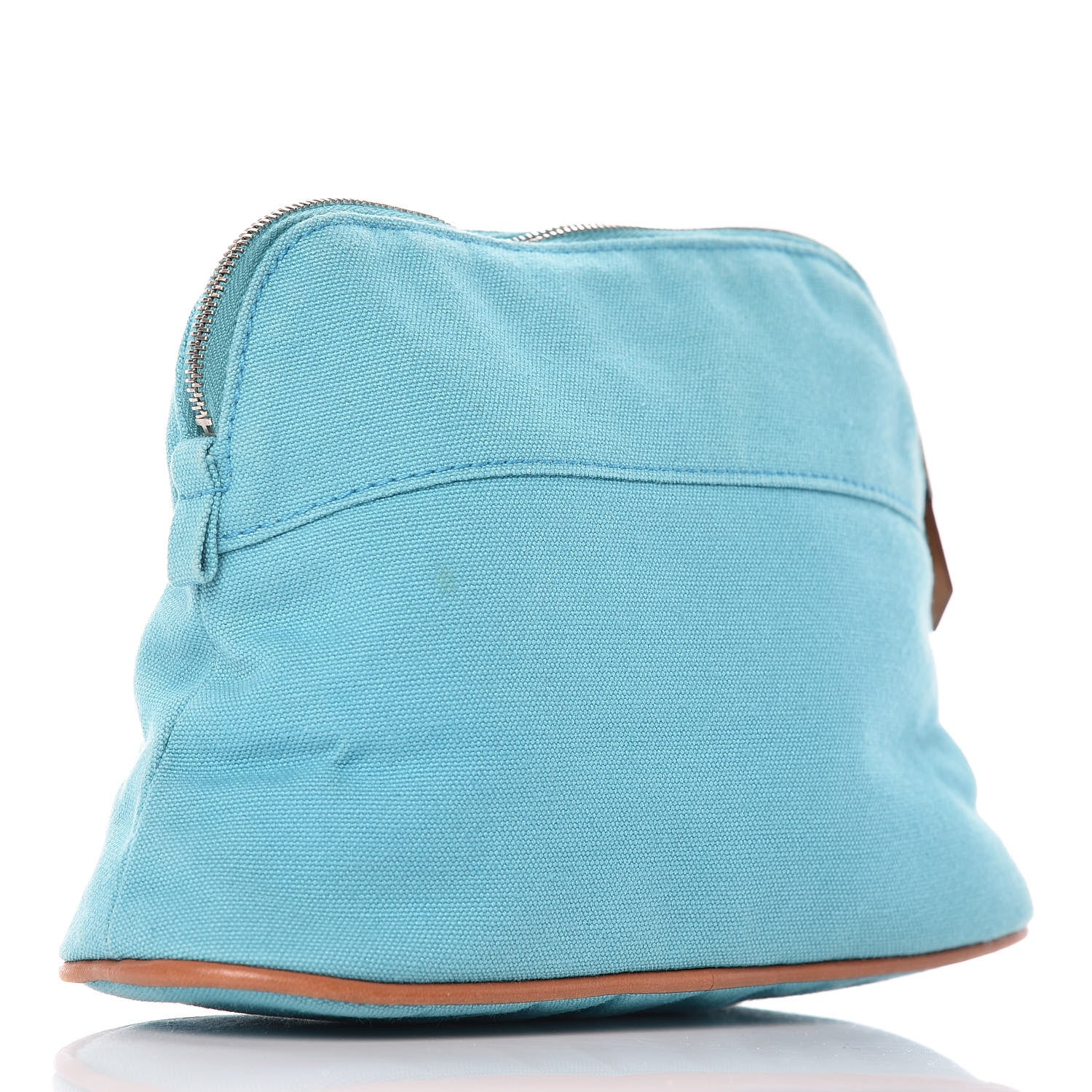 Hermes Cotton Canvas Mini Bolide Travel Cosmetic Pouch Bleu Horizon 3 of 14