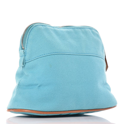 Hermes Cotton Canvas Mini Bolide Travel Cosmetic Pouch Bleu Horizon 3 of 14