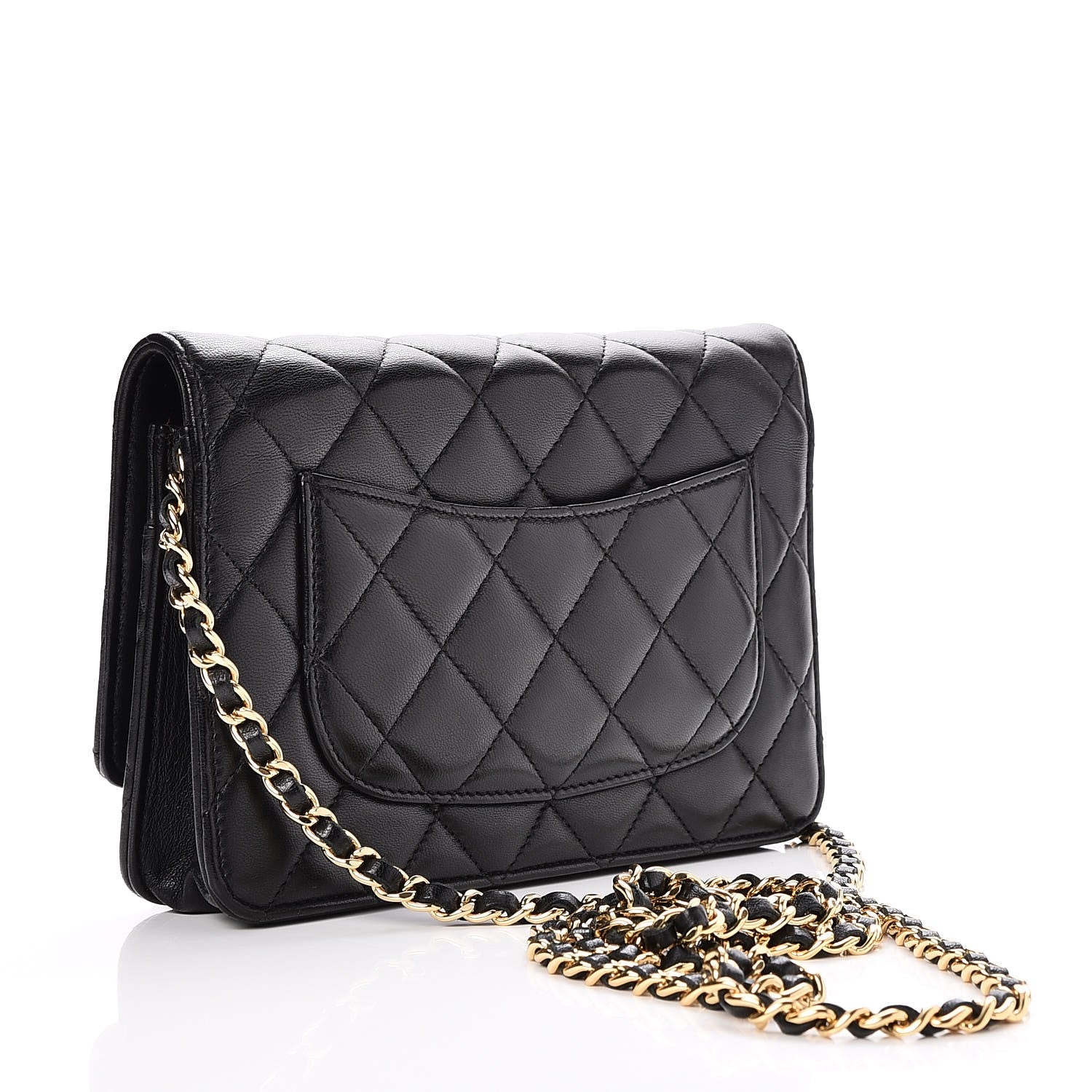 Chanel Lambskin Quilted Wallet On Chain WOC Black 3 of 9