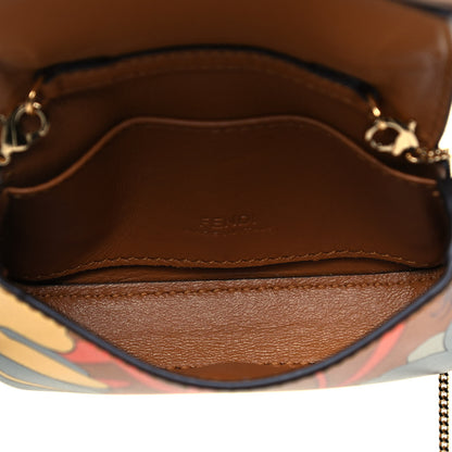 Fendi Metallic Calfskin Floral Nano Baguette Charm Bronze 4 of 6