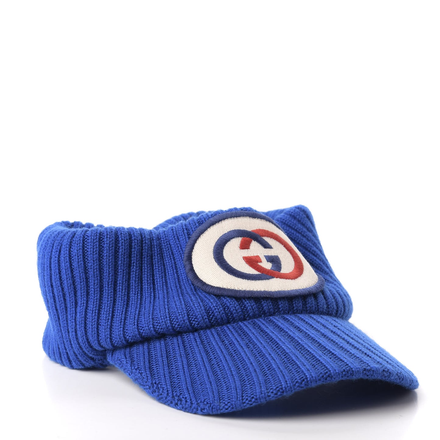 Wool Interlocking G Patch Visor L Blue