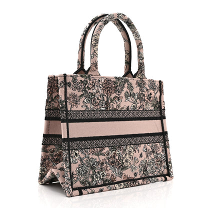Christian Dior Canvas Embroidered Small Flowers Book  Tote Pink 3 of 10