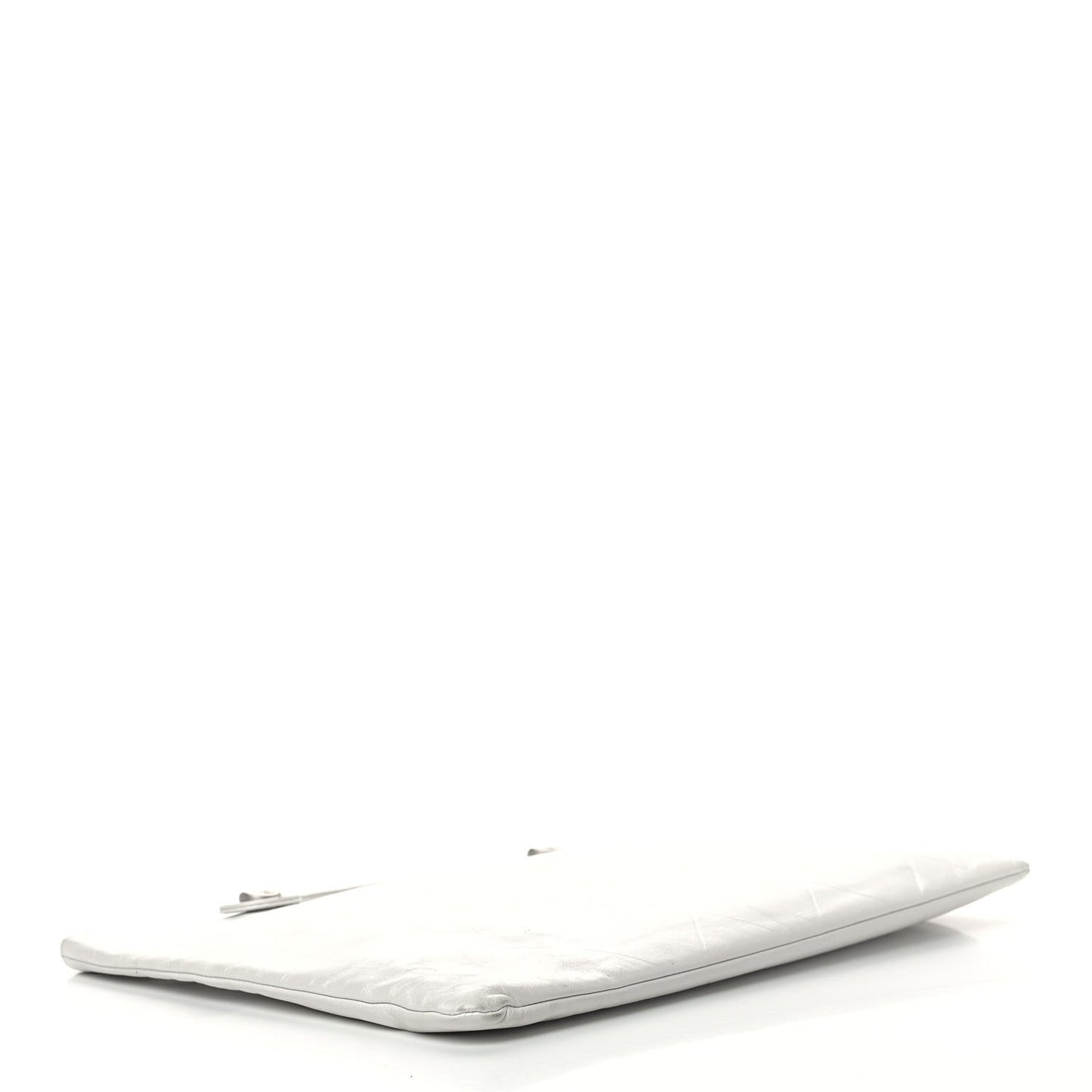 Calfskin Quilted Top Handle Tote Bag White