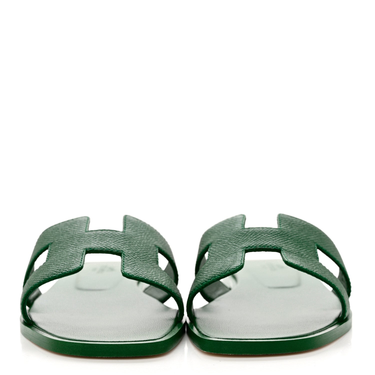 Hermes Epsom Oran Sandals 37 Vert Emeraude 2 of 9