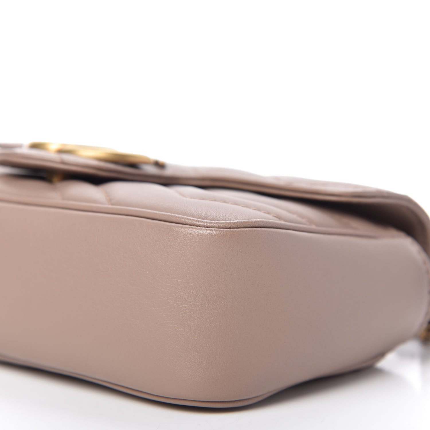 Gucci Calfskin Matelasse Super Mini GG Marmont Shoulder Bag Porcelain Rose 7 of 11