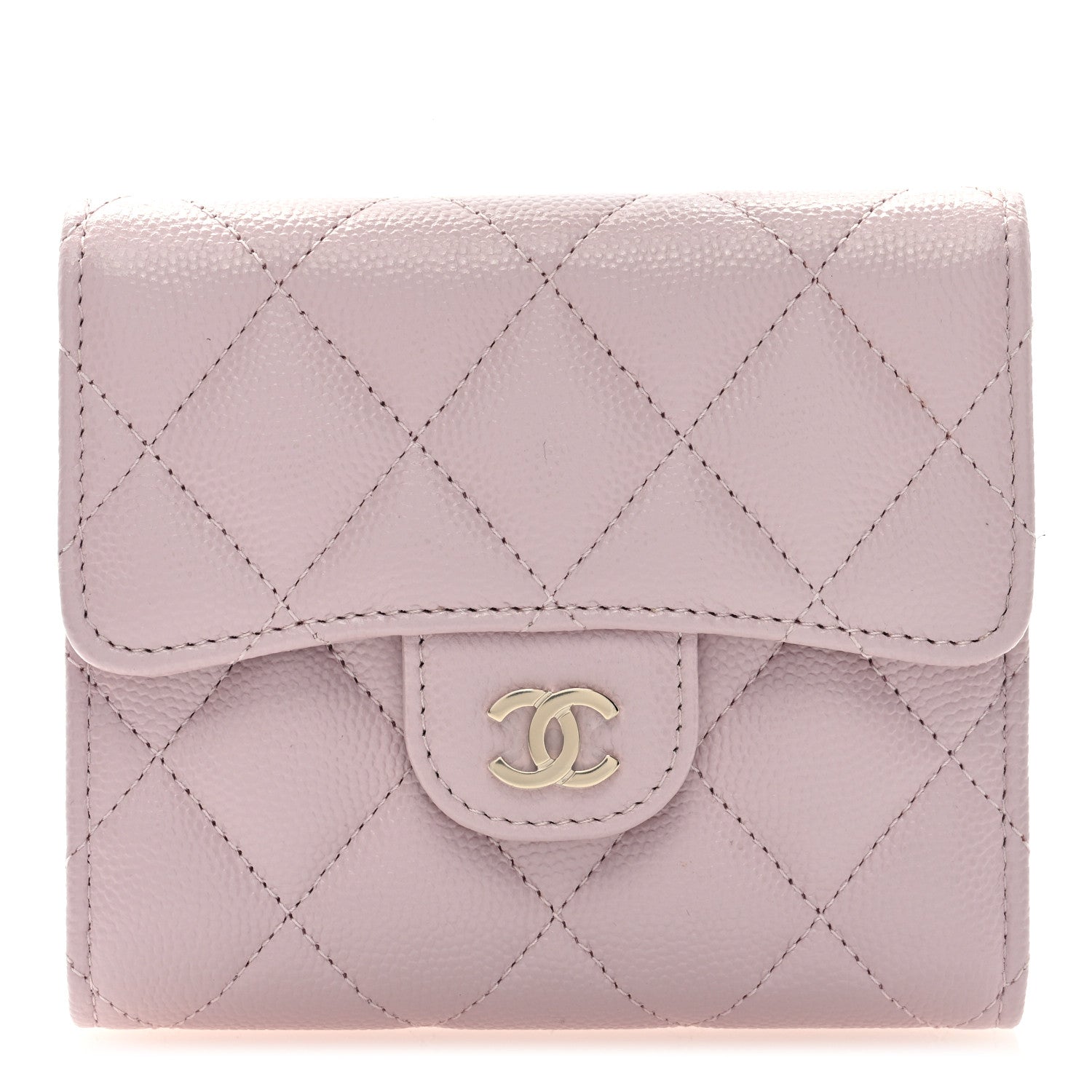 Chanel Caviar Quilted Compact Flap Wallet Light Pink 1 of 7