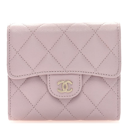 Chanel Caviar Quilted Compact Flap Wallet Light Pink 1 of 7