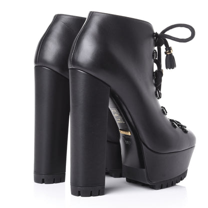 Gucci Calfskin Combat Platform Ankle Boots 38.5 Black 4 of 11