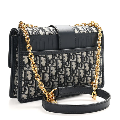 Christian Dior Oblique 30 Montaigne Chain Flap Bag Blue 3 of 11